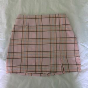 Art Class Coquette Pink Plaid Mini Skirt